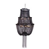 Ashanti Large Tiered Black Chain Chandelier
